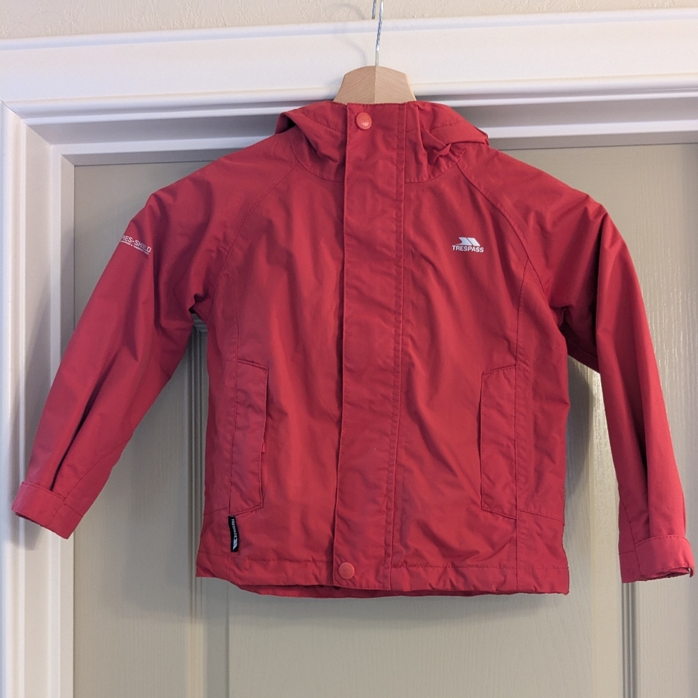 Trespass TP50 Waterproof Rain Jacket | Red | 3T